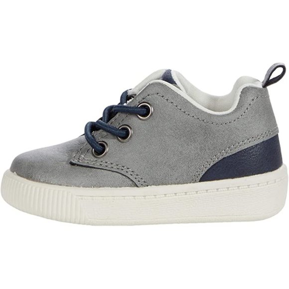 NEW Carter's Kid Alva Dinosaur Grey Navy Colorblock Slip On Sneaker Elastic Lace - Picture 4 of 8